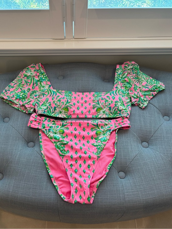 Lilly Pulitzer Other - Lilly Pulitzer Pink and Green Tropical Off-Shoulder Bikini
